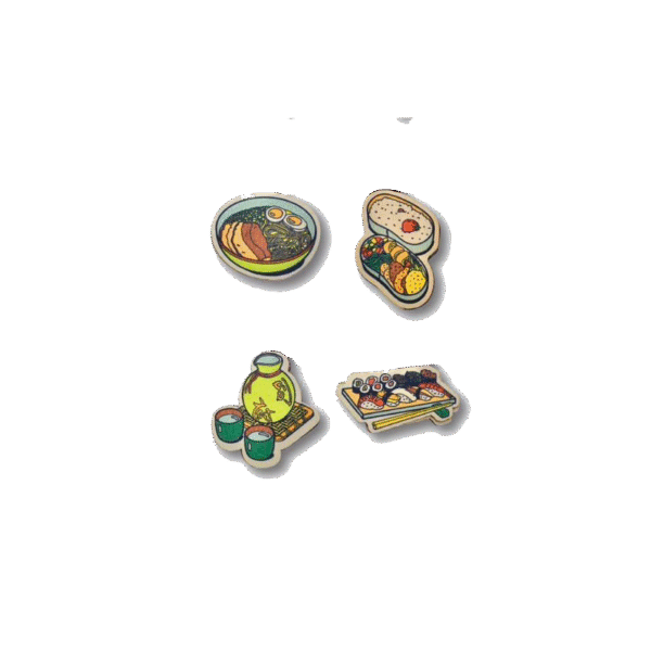 BST Set 4 Kẹp Sách Gỗ Đồ Ăn