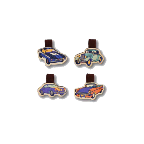 Set 4 Kẹp Sách Gỗ Old Cars