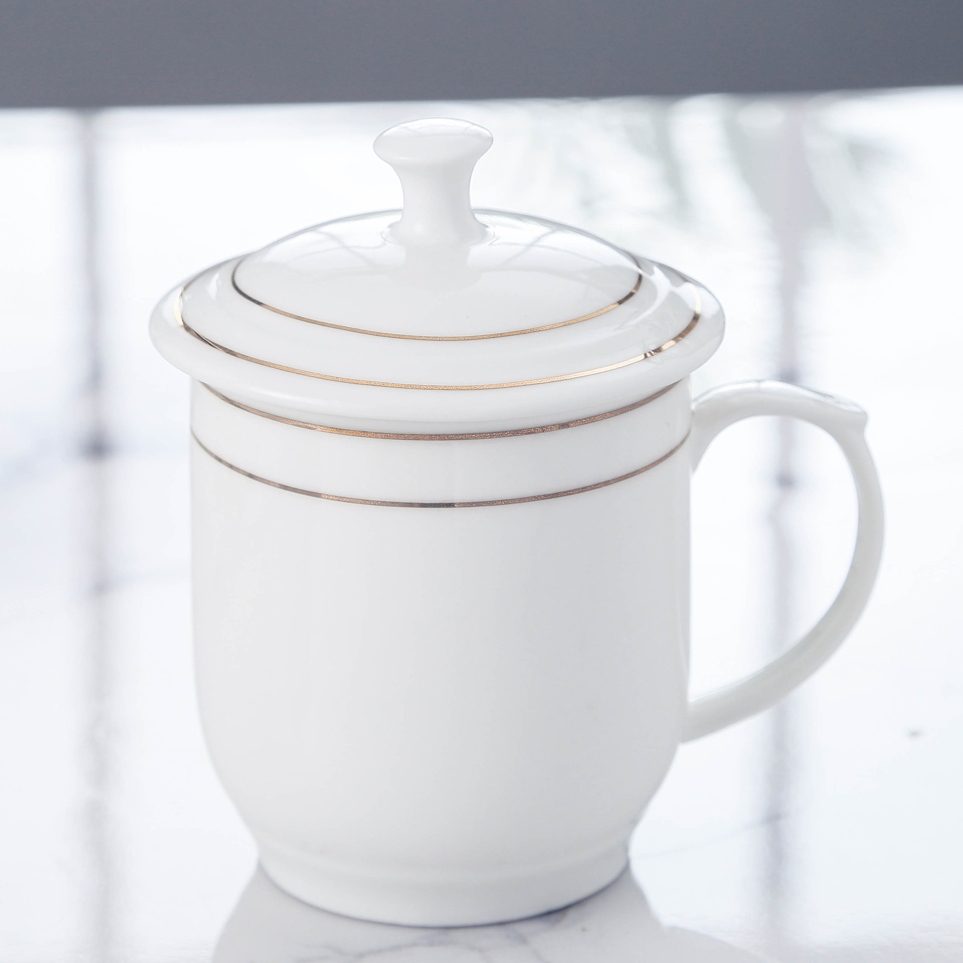 450ml.jpg Cốc Sứ Uống Nước, Pha Trà Giữ Nhiệt Có Nắp, Sang Trọng - Image 1