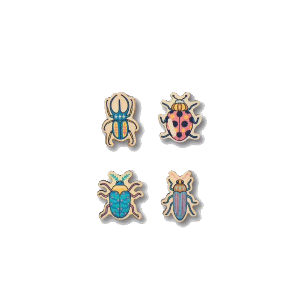 BST Set 4 Pin Gỗ Lớp Côn Trùng