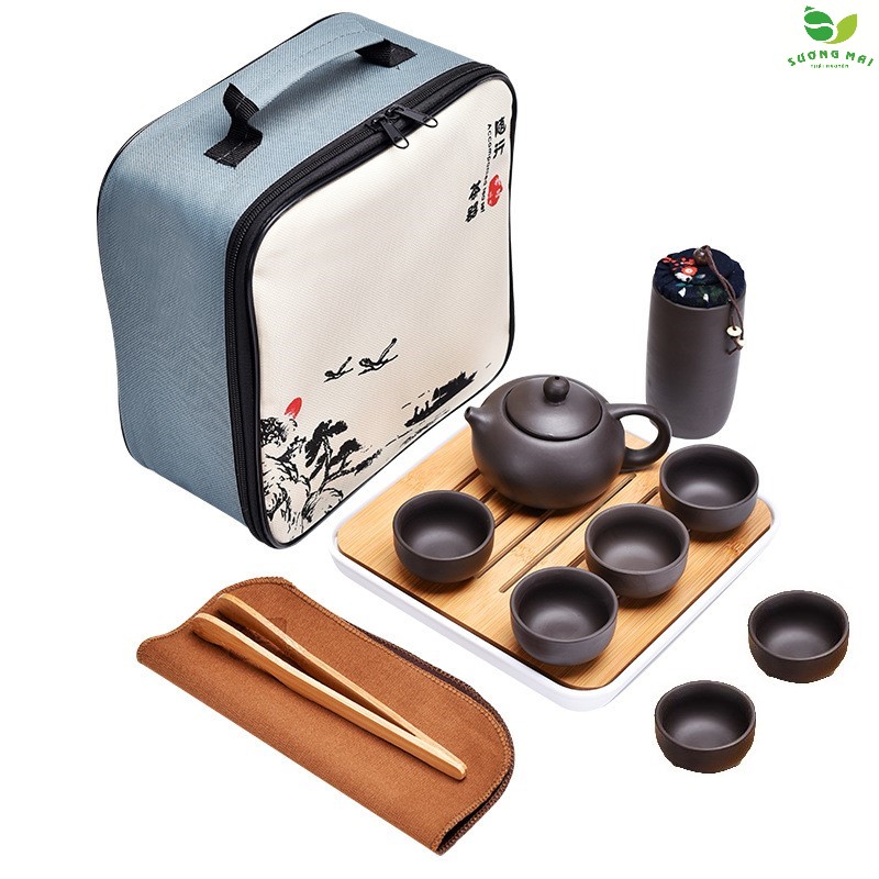 O1CN01vR6bBW1E1mKok06Wf_2207867170292-0-cib.jpg Bộ Ấm Chén Du Lịch Tử Sa 12 Món - Image 1