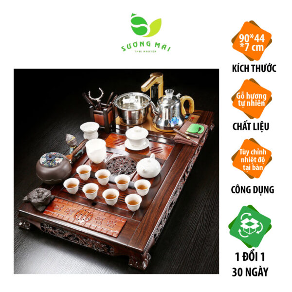 Bàn Trà Điện thông minh Gỗ Hương