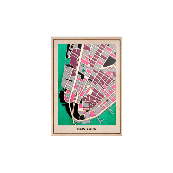 Bản Đồ Tranh Gỗ New York